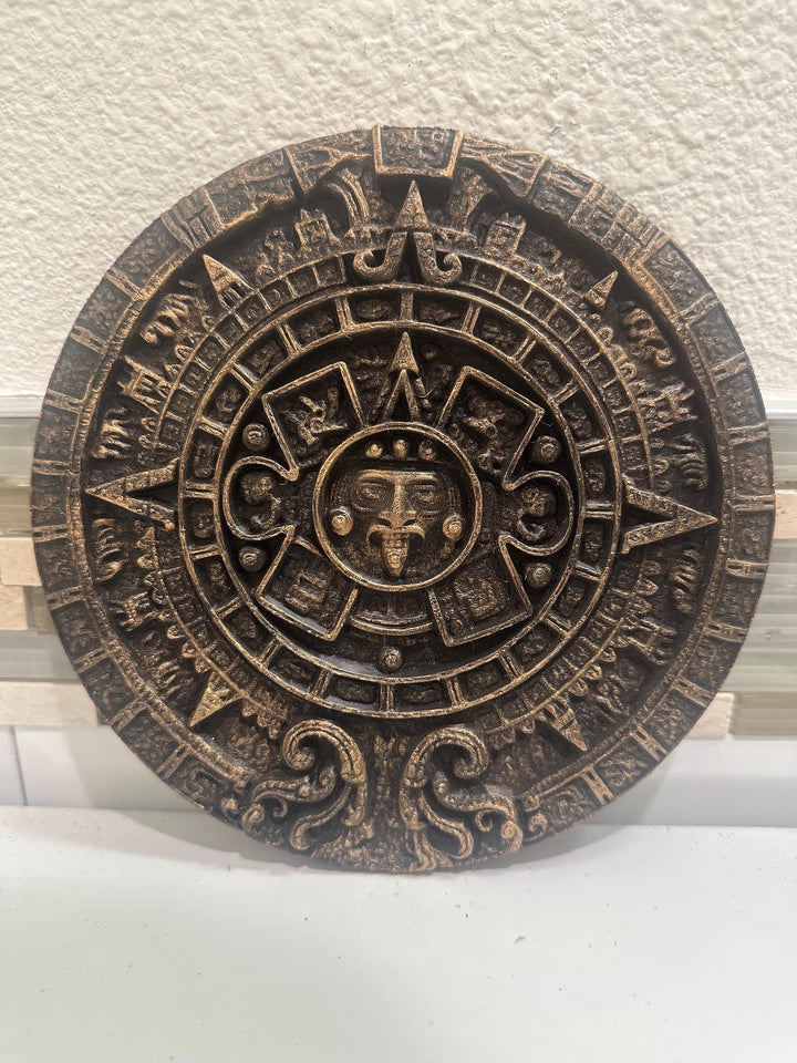Mayan Calendar Round Wall Plaque — 8” x 8”