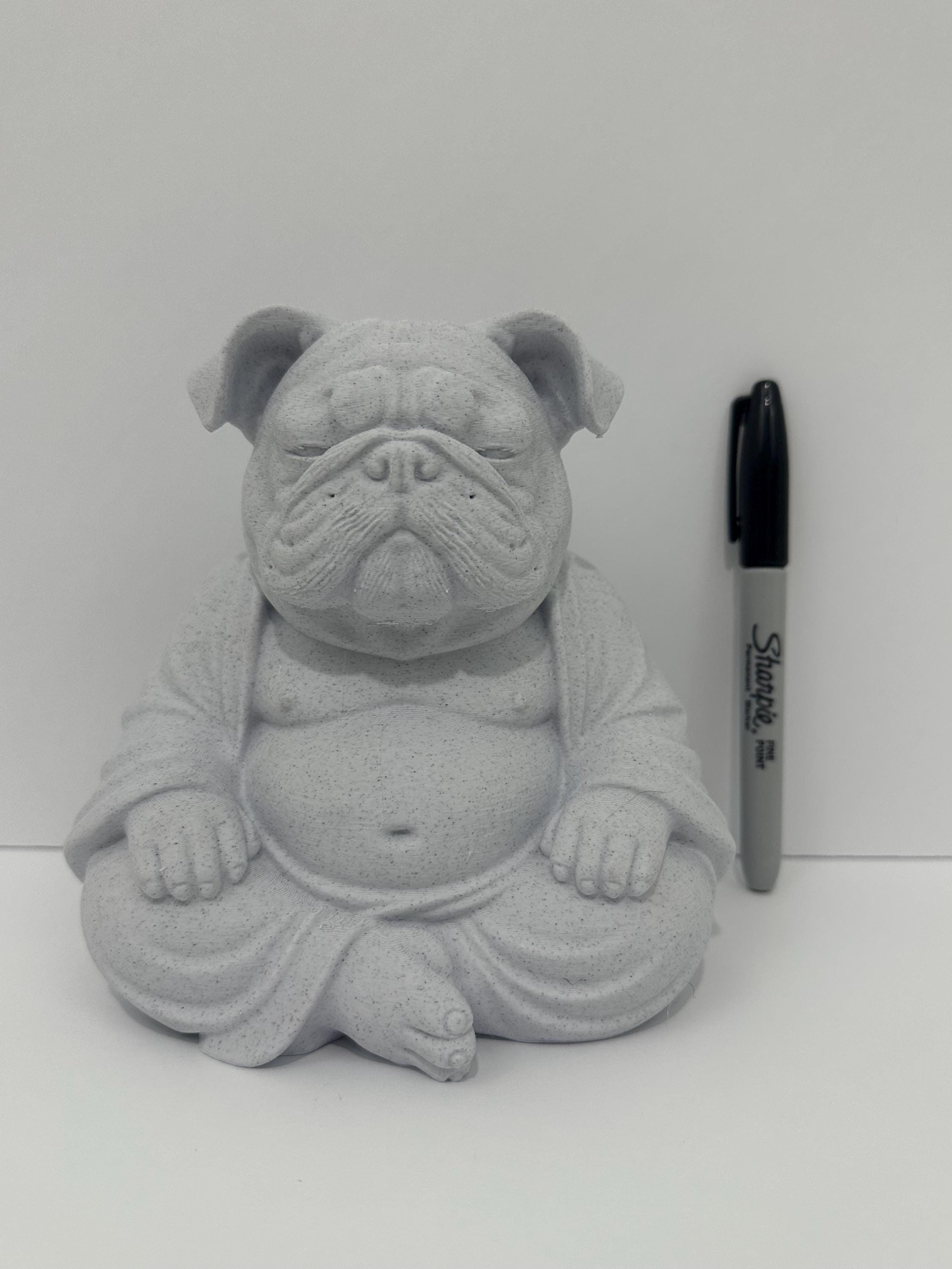 English Bulldog Buddha Statue - Funny Meditation Dog Zen Decor - Bulldog Yoga Figurine - English Bulldog Lover Gift Desk Decor Sculpture 6”