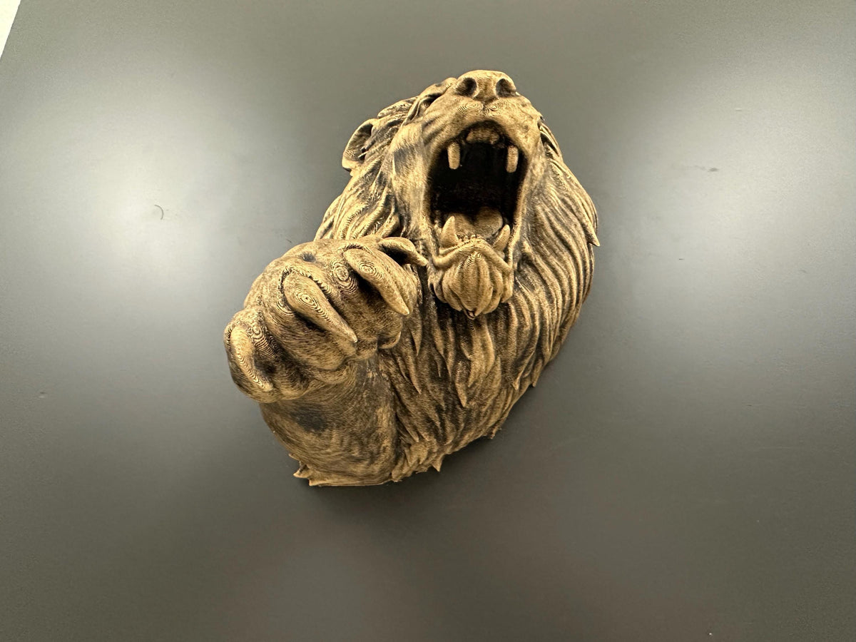 Roaring Lion Head Wall Sculpture