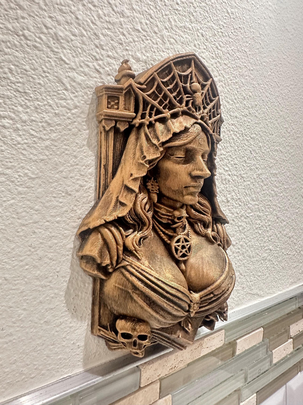 Gothic Widow Queen Wall Sculpture