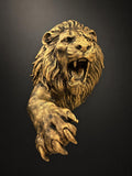 Roaring Lion Head Wall Sculpture
