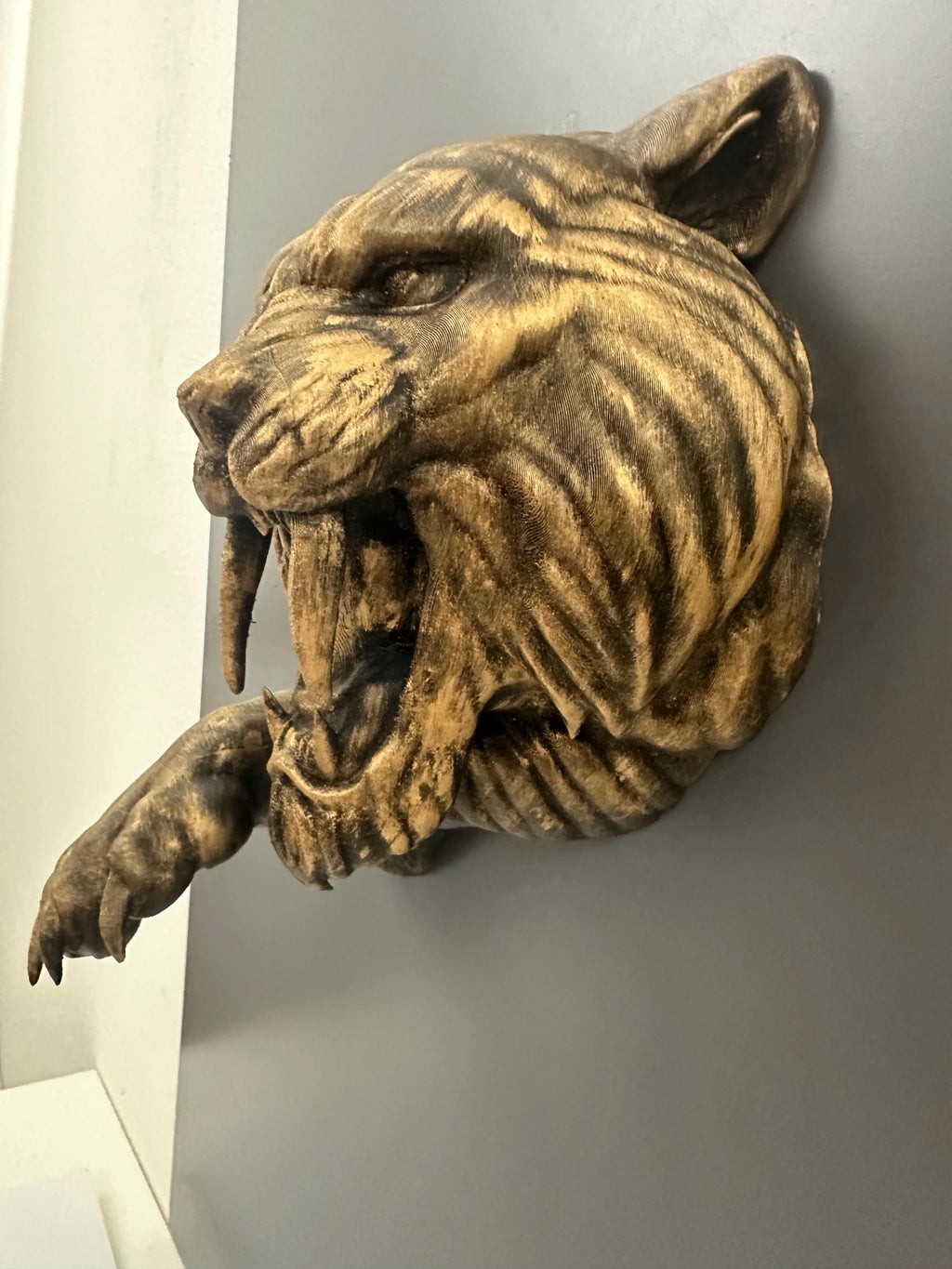 Sabertooth Tiger Wall Sculpture