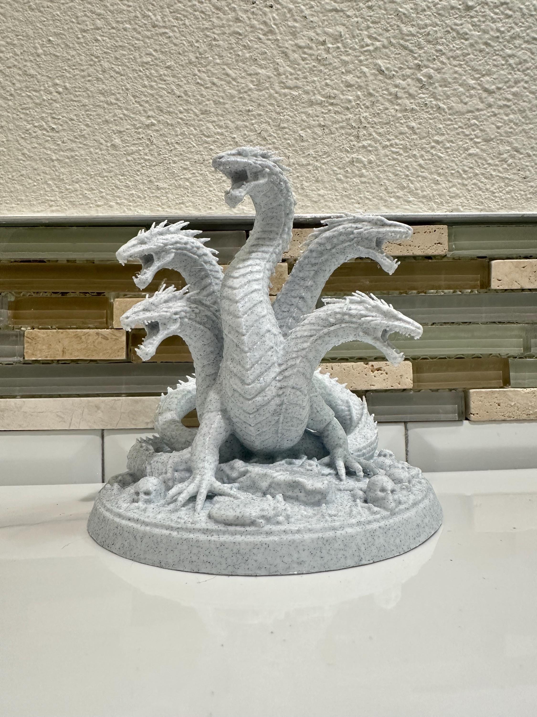 Hydra Multi Headed Dragon Statue - Mythology Sculpture Decor - Classical Serpent Figurine - Mythical Shelf Decor - Fantasy Monster Creature