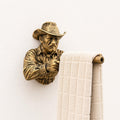 Western Cowboy Shotgun Hand Towel Holder - Rustic Wall Mounted Bathroom Decor - Cowboy Wall Sculpture - Man Cave Decor - Western Wall Art