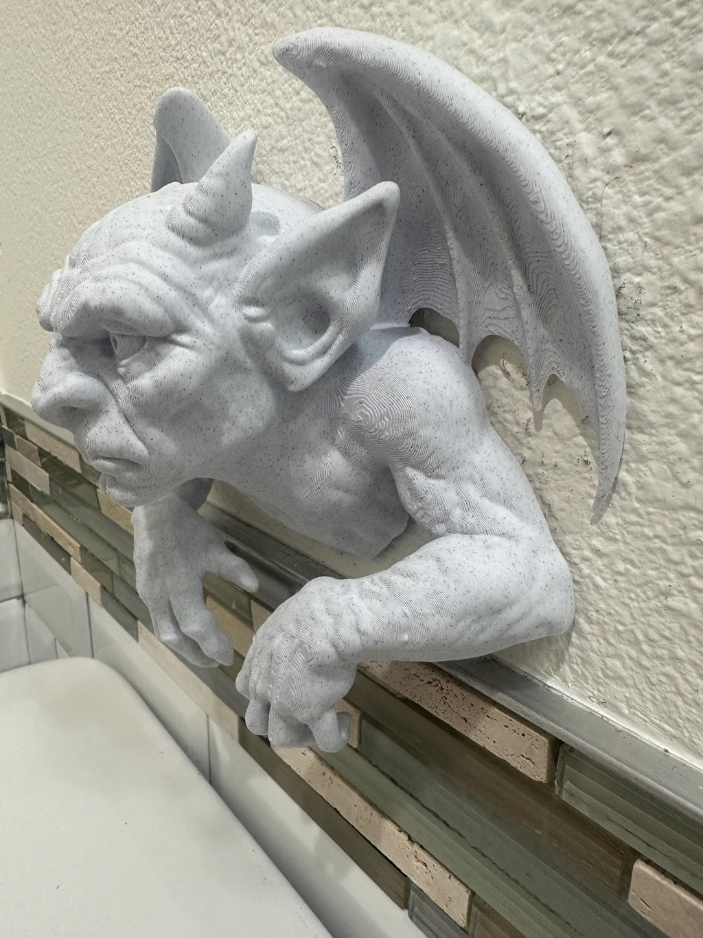 Gargoyle Wall Mount Hanging Sculpture 8x8x4 - Fantasty Creature Gothic Wall Home Decor Statue