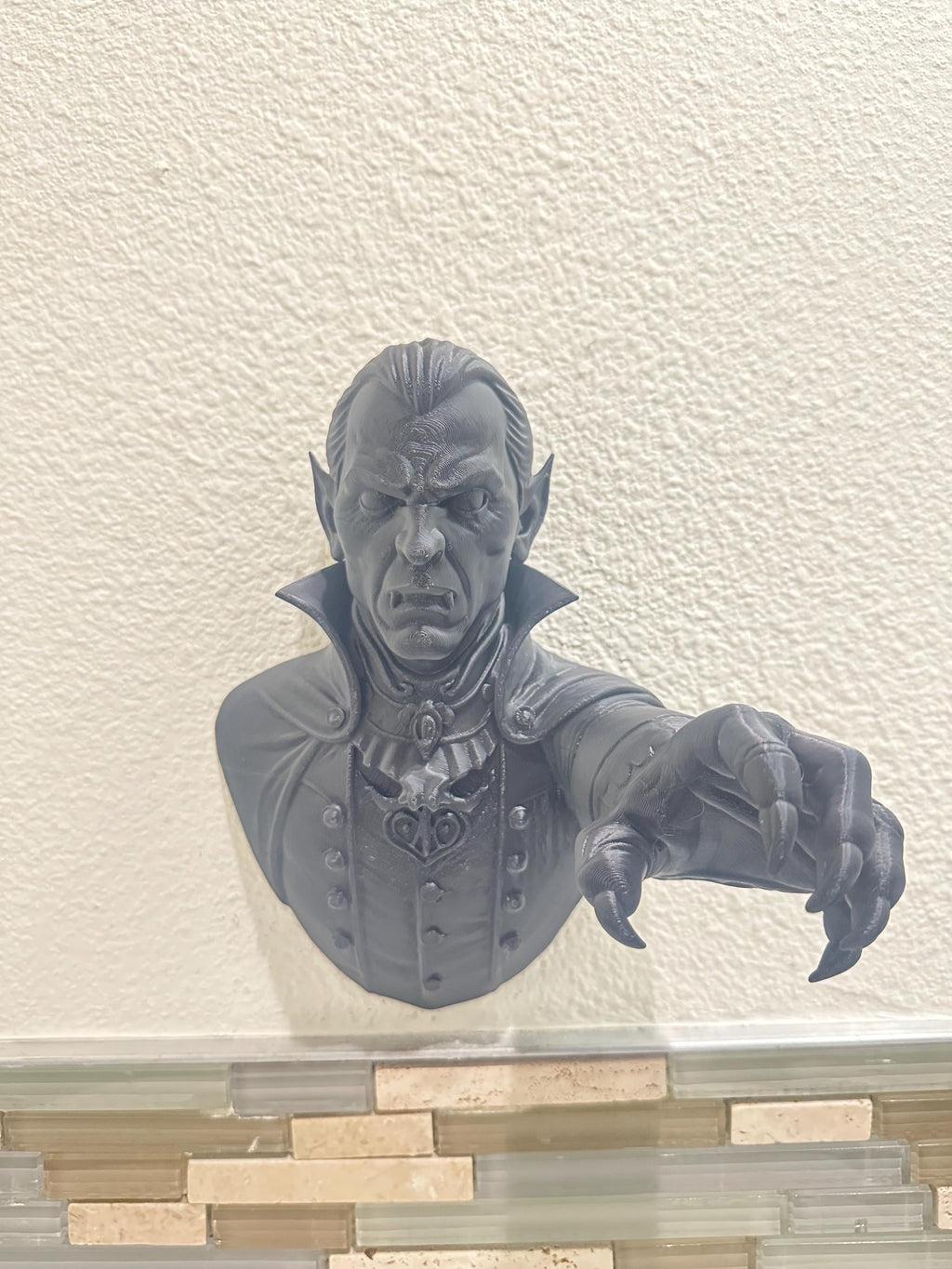 Gothic Vampire Wall Sculpture with Reaching Hand
