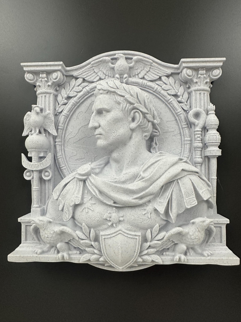 Roman Emperor Julius Caesar Wall Plaque Sculpture | Classical Roman Bust Relief | Ancient Rome Wall Decor | Roman Empire Art