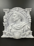 Roman Emperor Julius Caesar Wall Plaque Sculpture | Classical Roman Bust Relief | Ancient Rome Wall Decor | Roman Empire Art