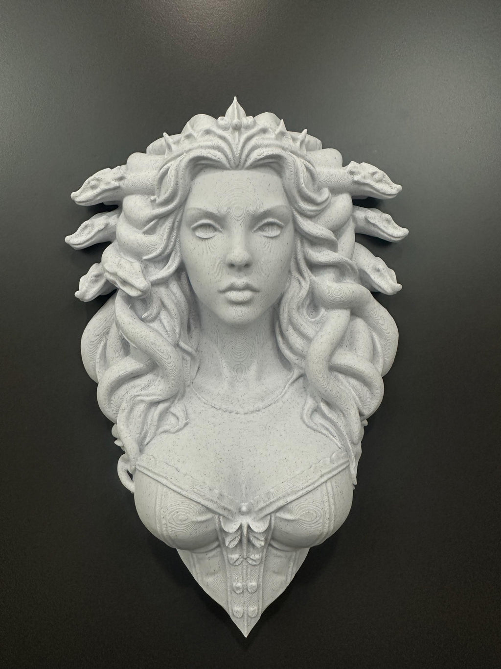 Medusa Empress Relic Wall Sculpture - Greek Mythology Wall Art - Mythic Gorgon Bust Decor - Stone Style 3d Print 9x6x2
