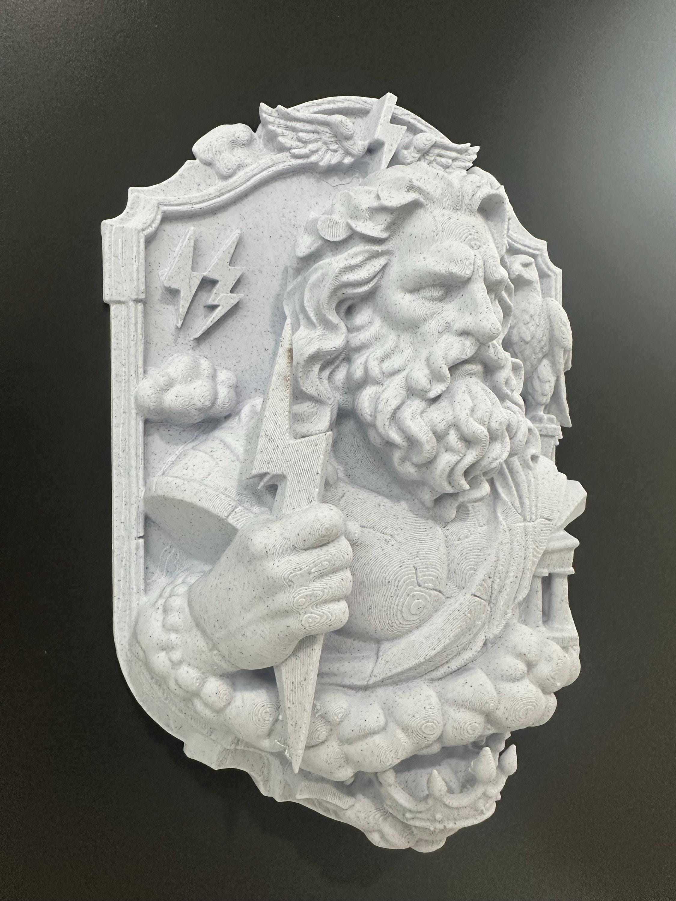 Zeus Wall Plaque Greek God Decor Olympus Sculpture Mythology Wall Art Thunder God Bust Classical Home Decor 9x7x2