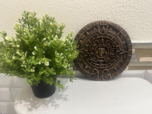 8” x 8” Mayan Calendar Aztec Ancient Civilization 3d Relief Antique Relief Round Wall Art Home Decor Plaque Hanging Sculpture Statue