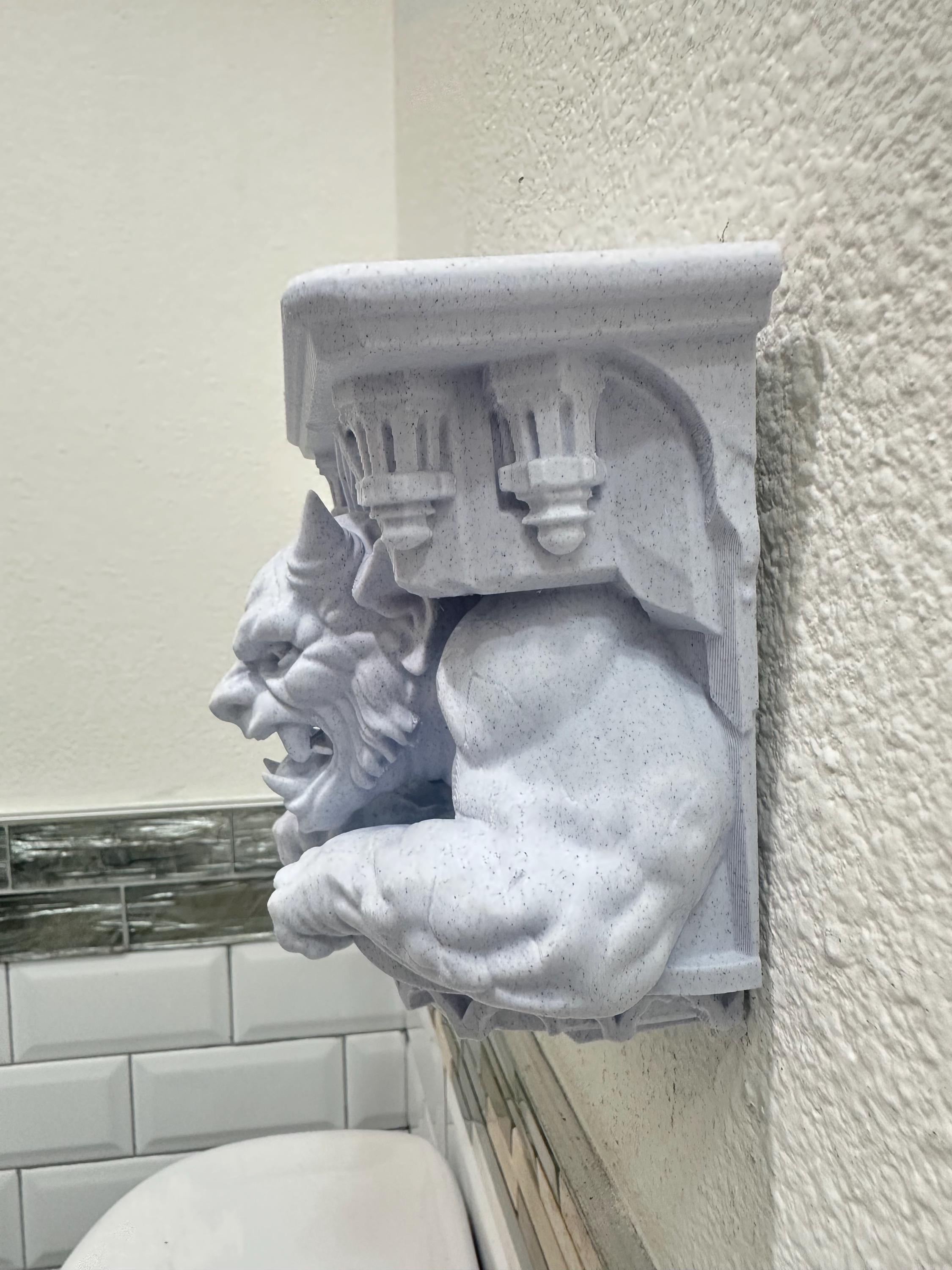Gothic Bell Tower Gargoyle Wall Shelf - Medieval Cathedral Gargoyle Decor - Dark Academia Wall Art - 7x7x4 Medieval Sculpture