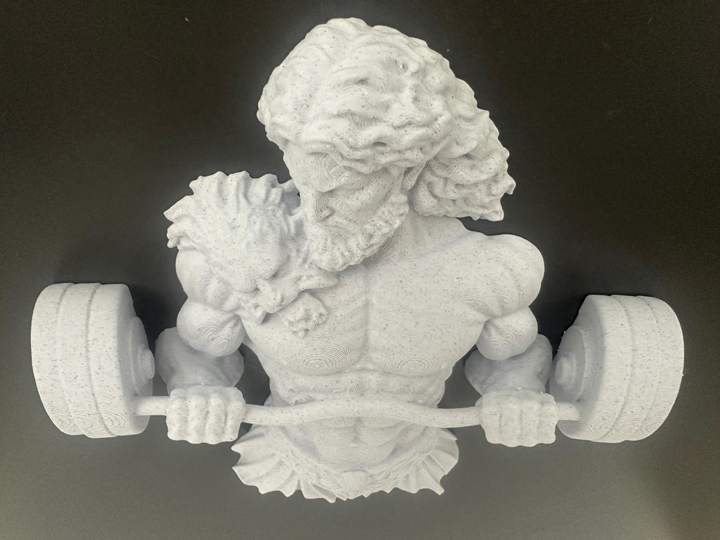 Hercules Barbell Wall Decor - Greek God Gym Wall Art - Bodybuilding Fitness Sculpture - Strongman Workout Decor
