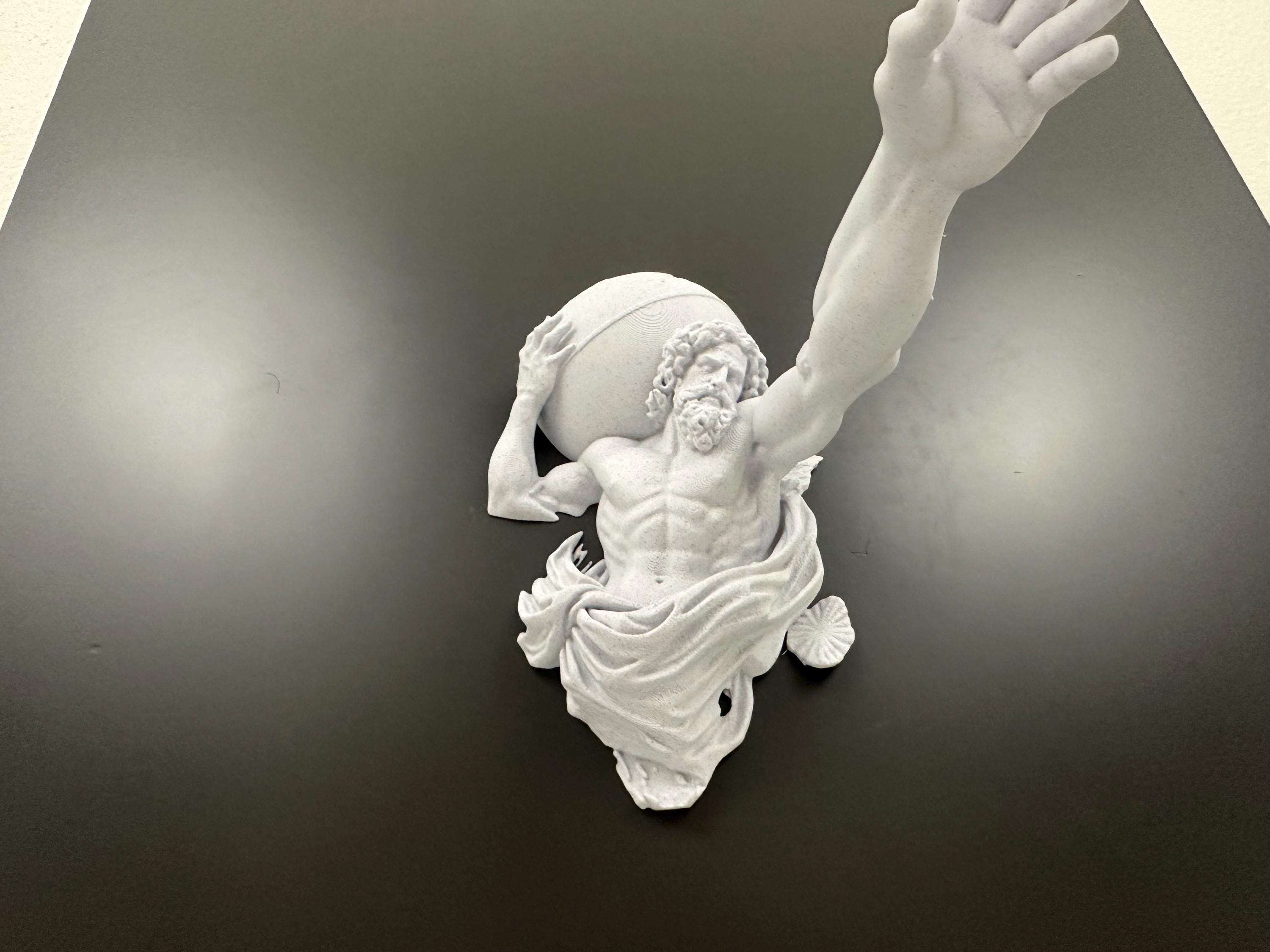 Atlas Hand Towel Holder - Greek Statue Wall Decor - Roman Sculpture Bathroom Mythology Rack - Man Cave Decor