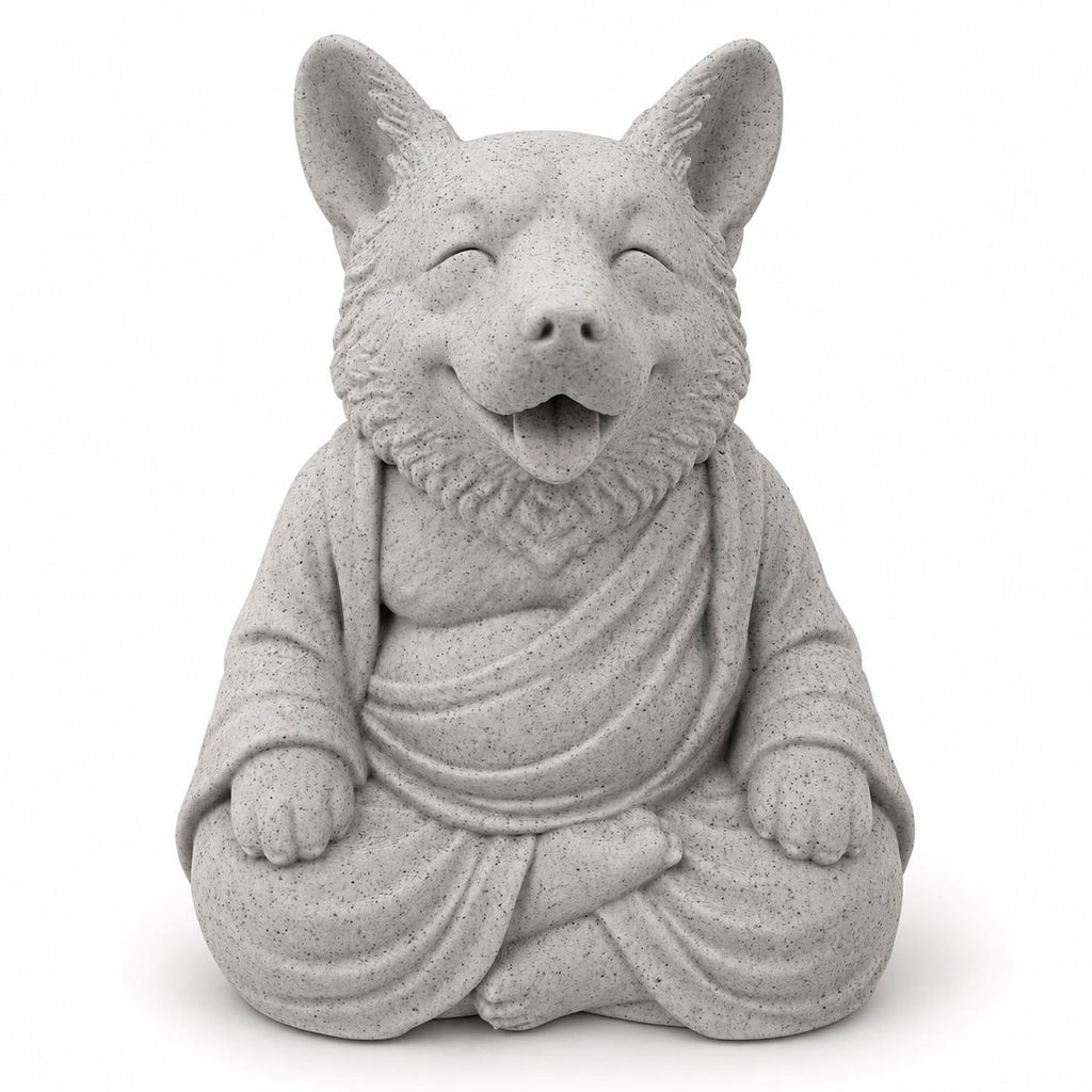 Corgi Buddha Statue | Meditating Corgi Figurine | Zen Dog Decor | Yoga Dog Sculpture | Dog Lover Gift | Mindfulness Home Decor 6”