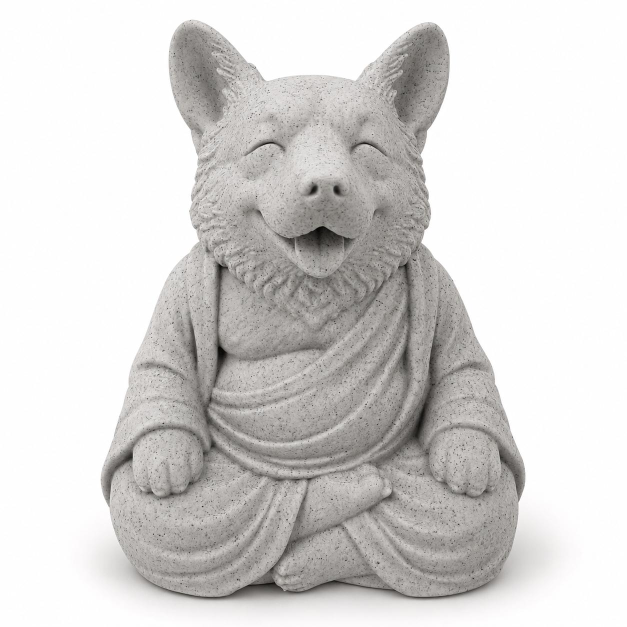 Corgi Buddha Statue | Meditating Corgi Figurine | Zen Dog Decor | Yoga Dog Sculpture | Dog Lover Gift | Mindfulness Home Decor 6”