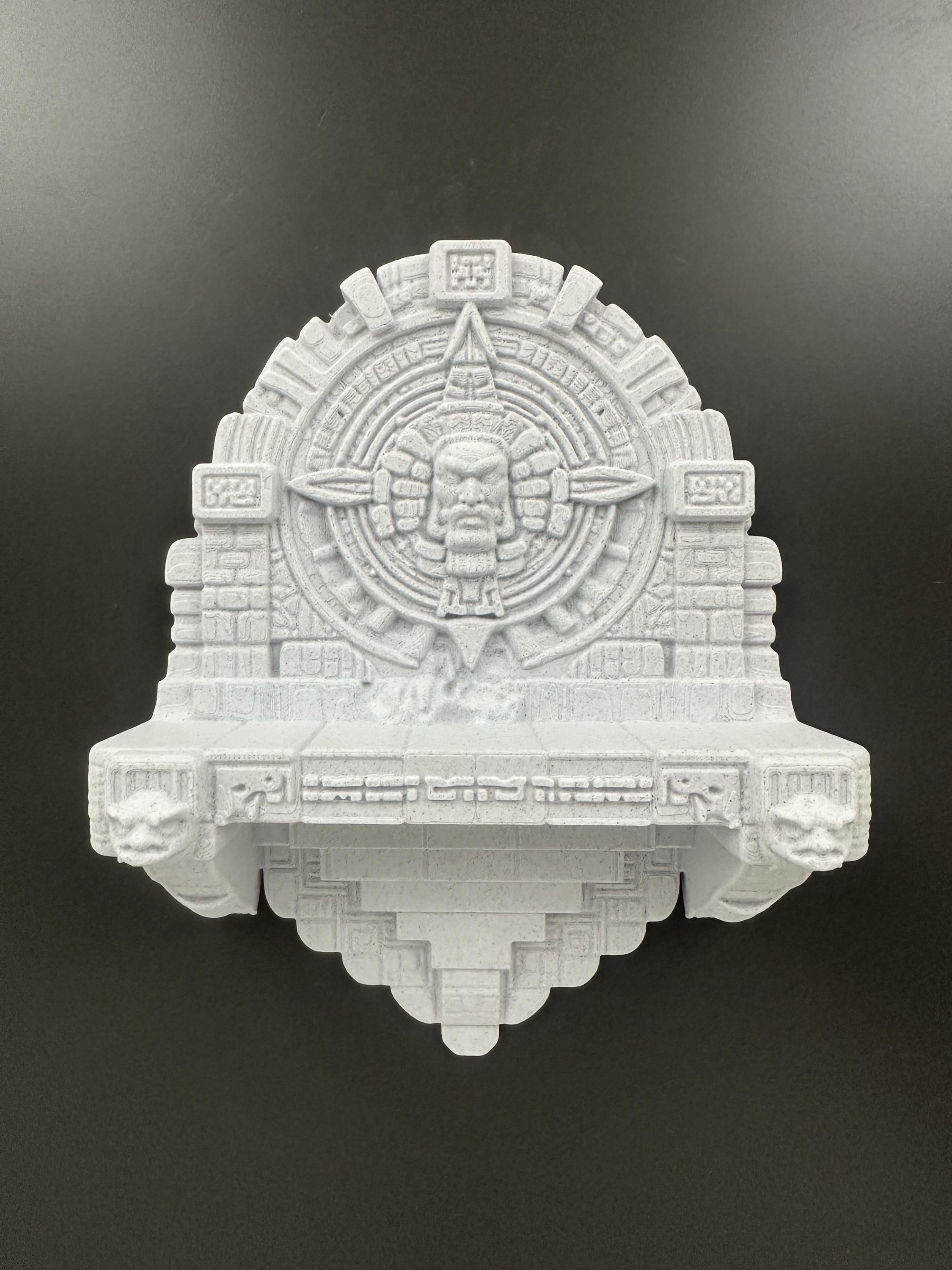 Ancient Aztec Temple Wall Shelf – Mayan Calendar Decor – Aztec Wall Art – Unique Display Shelf