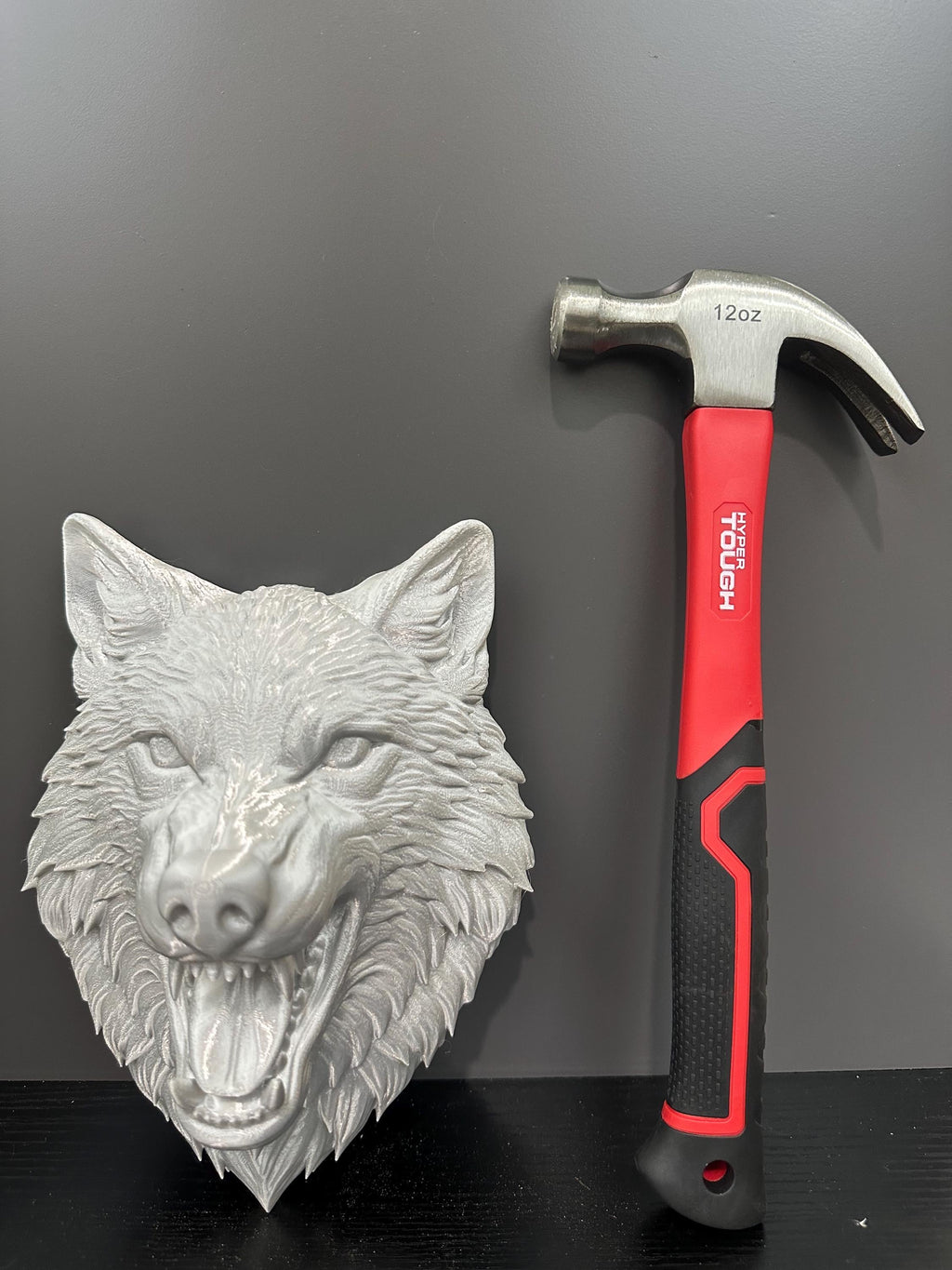 Fierce Wolf Head Wall Mount Plaque - Rustic Cabin Decor - Man Cave Wall Art - Wildlife Sculpture - Lodge Gift For Him 9x7x4.5” Silver