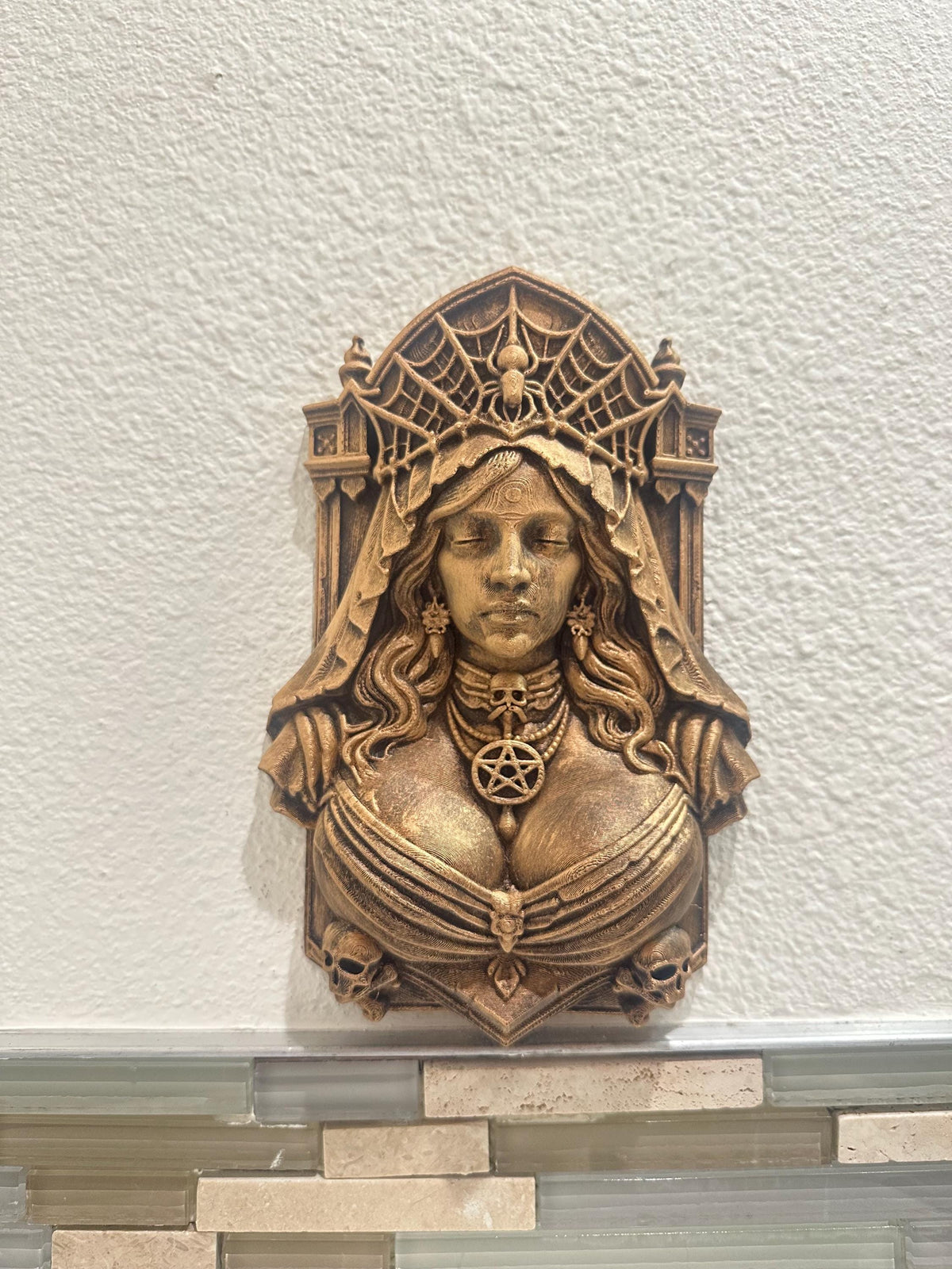 Gothic Widow Queen Wall Sculpture