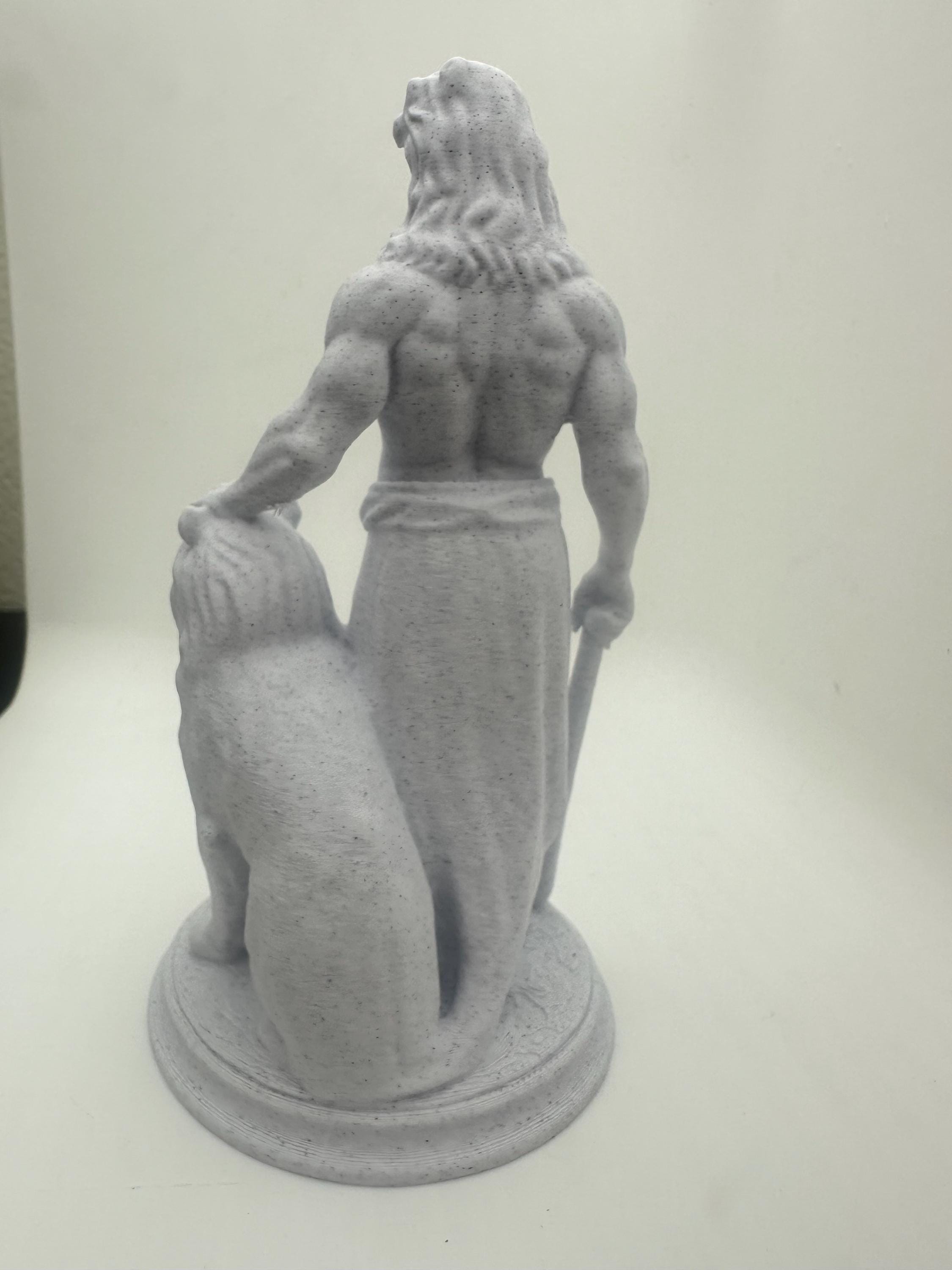 Hercules With Lion Statue 6” - Greek Mythology Warrior Figurine Sculpture Home Decor Figure