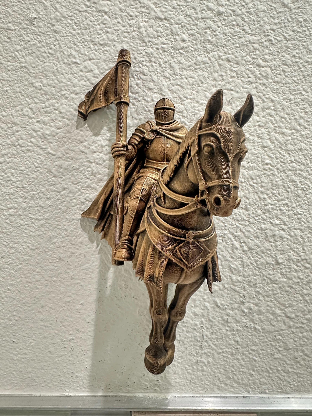 Medieval Knight on Horse Wall Sculpture