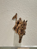 Medieval Knight on Horse Wall Sculpture