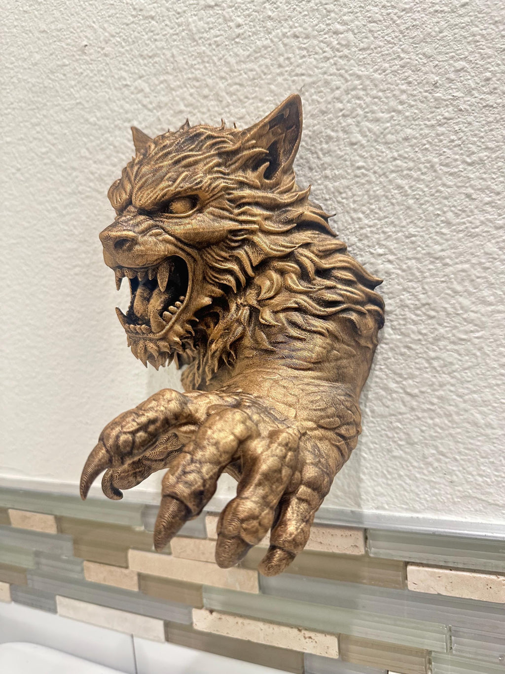 Gothic Werewolf Wall Sculpture