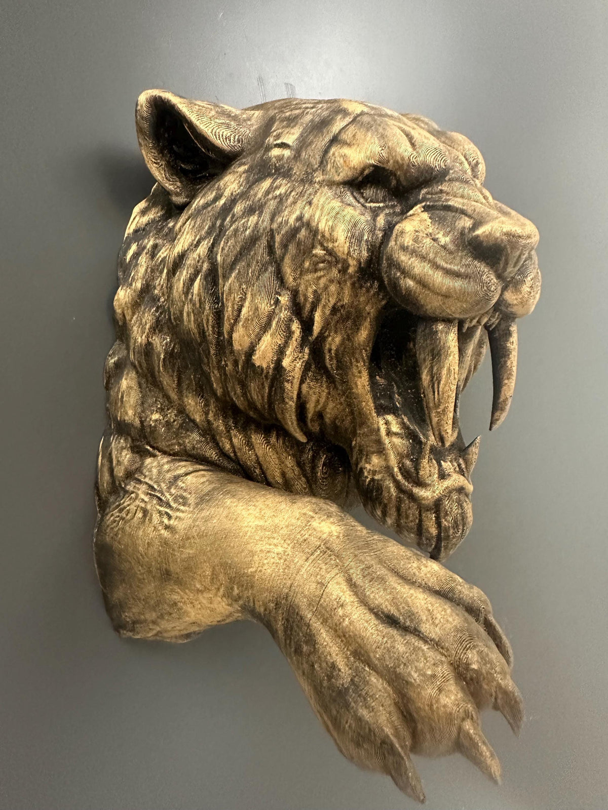 Sabertooth Tiger Wall Sculpture