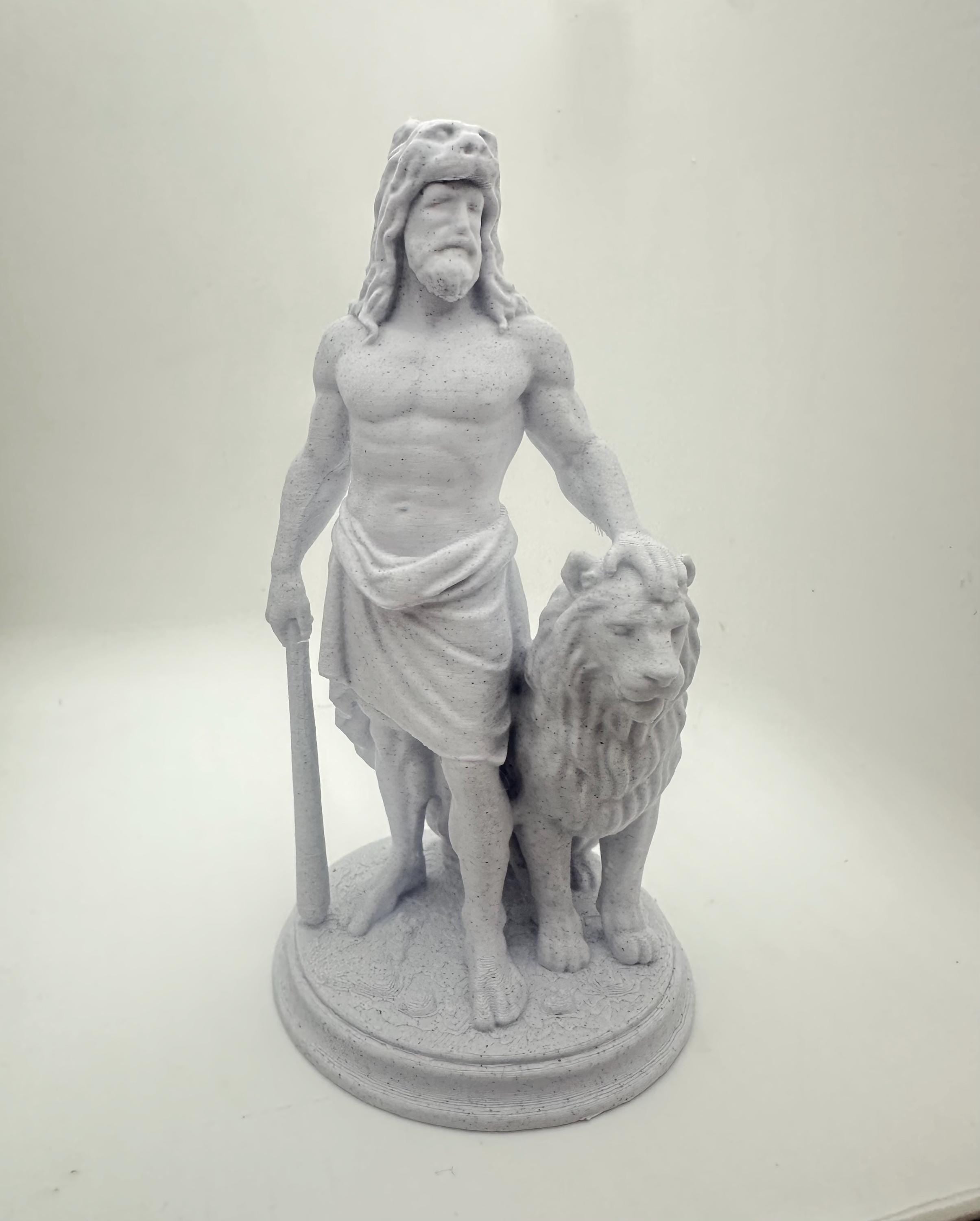 Hercules With Lion Statue 6” - Greek Mythology Warrior Figurine Sculpture Home Decor Figure