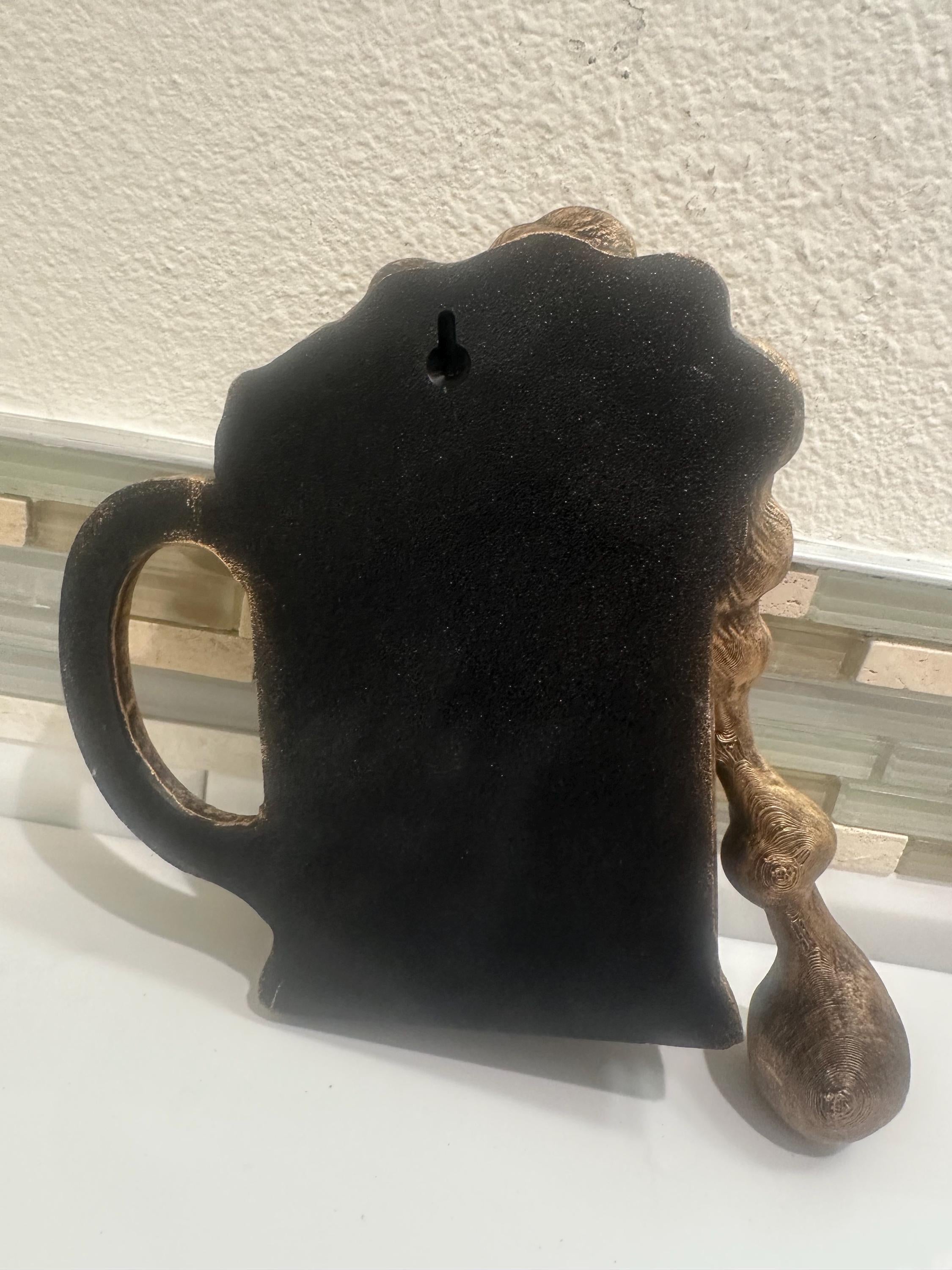 Spilling Beer Mug Wall Sculpture - 3d Bar Decor - Unique Man Cave Wall Art - Vintage Style Pub Gift 9x8x3 - Hand Painted