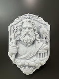 Zeus Wall Plaque Greek God Decor Olympus Sculpture Mythology Wall Art Thunder God Bust Classical Home Decor 9x7x2