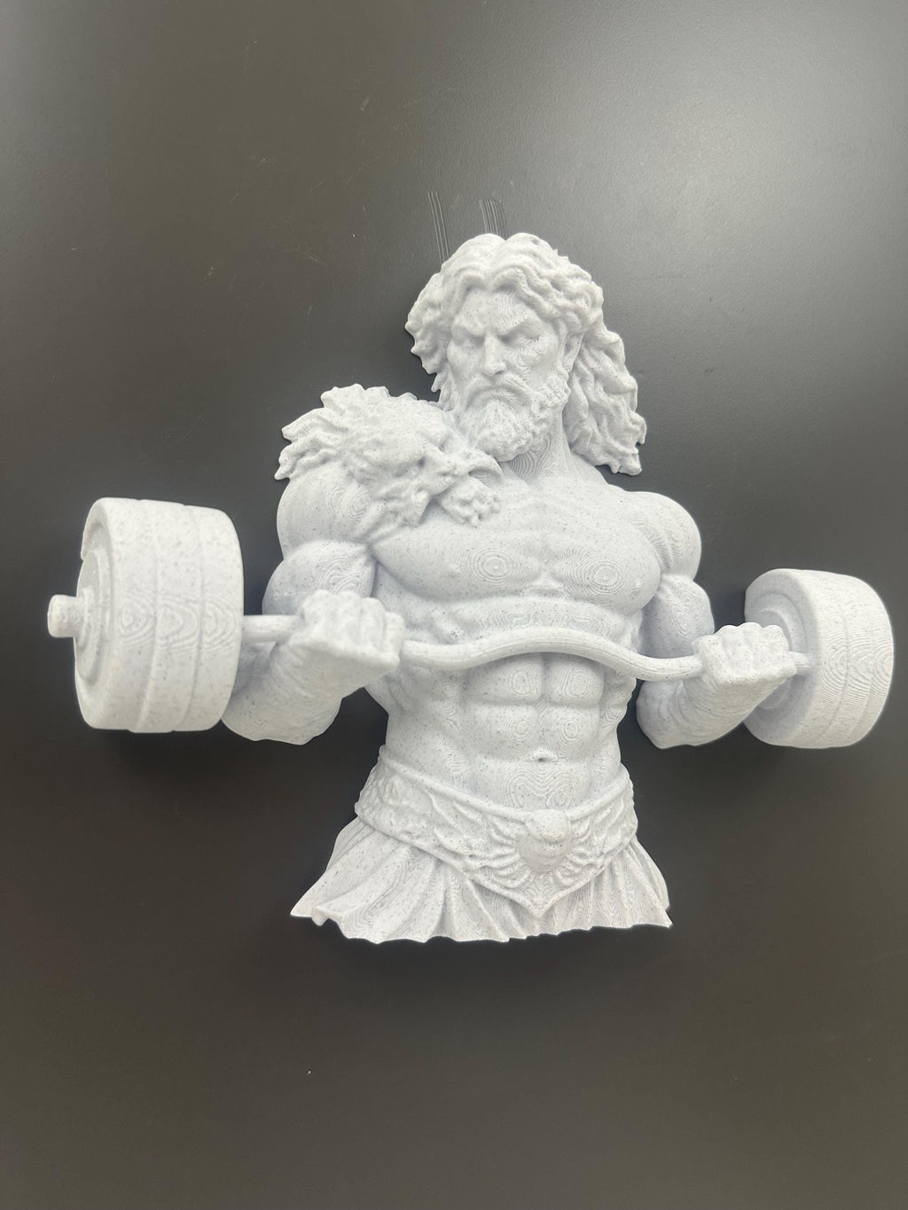 Hercules Barbell Wall Decor - Greek God Gym Wall Art - Bodybuilding Fitness Sculpture - Strongman Workout Decor