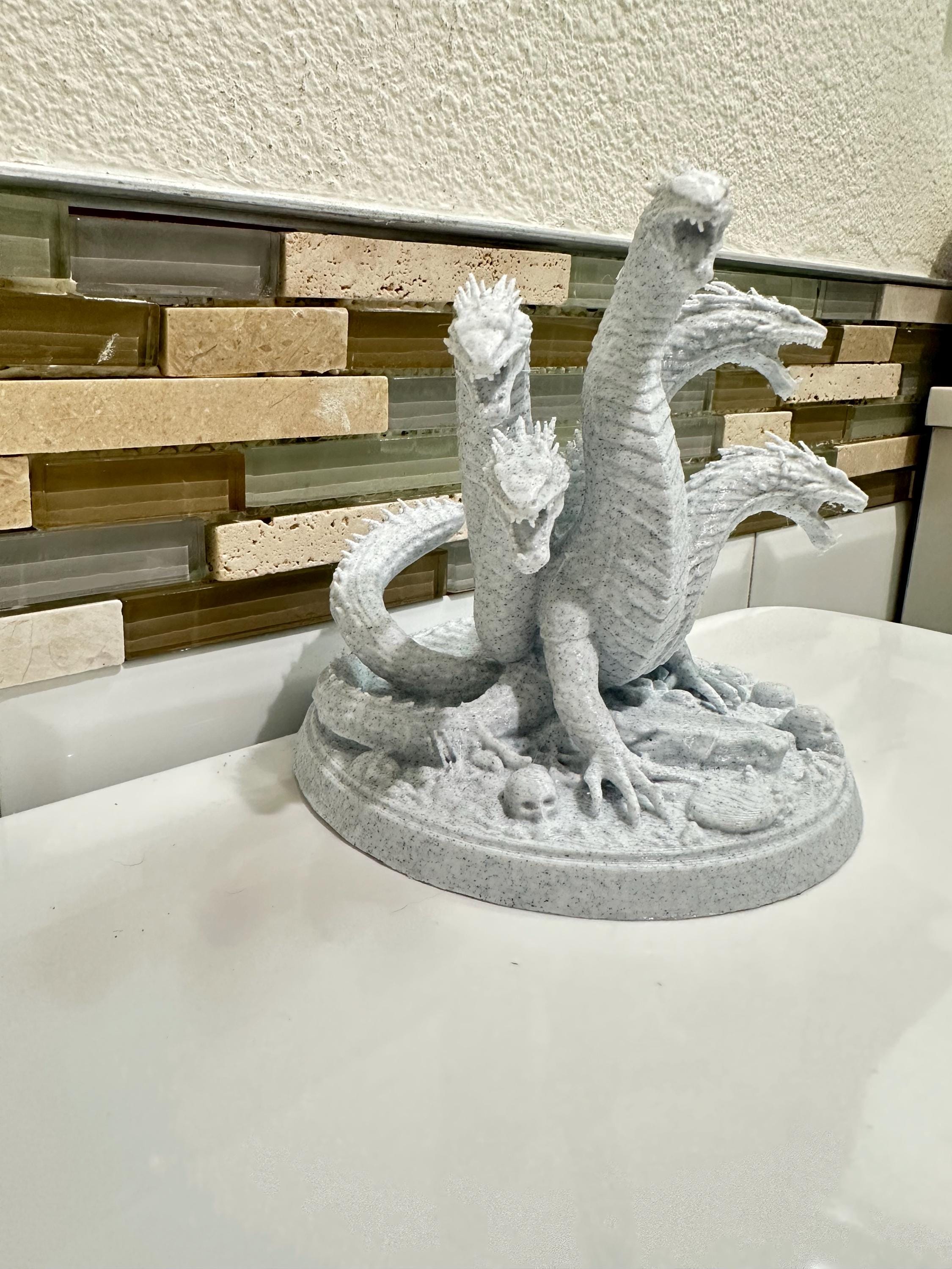 Hydra Multi Headed Dragon Statue - Mythology Sculpture Decor - Classical Serpent Figurine - Mythical Shelf Decor - Fantasy Monster Creature