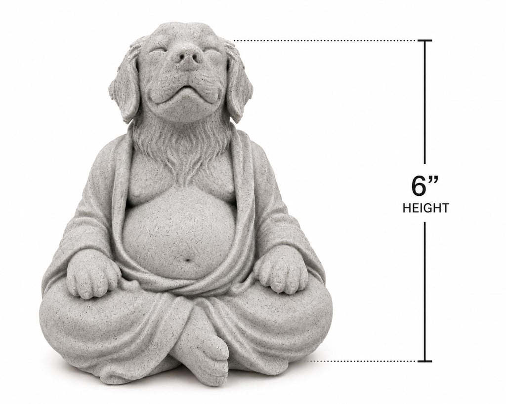 Golden Retriever Buddha Statue - Golden Retriever Zen Dog Decor - Meditation Dog Sculpture - Yoga Gift - Dog Lover Home Decor 6”