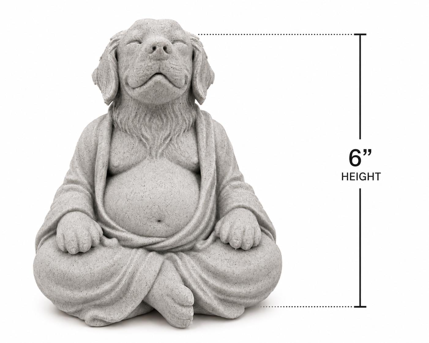Golden Retriever Buddha Statue - Golden Retriever Zen Dog Decor - Meditation Dog Sculpture - Yoga Gift - Dog Lover Home Decor 6”