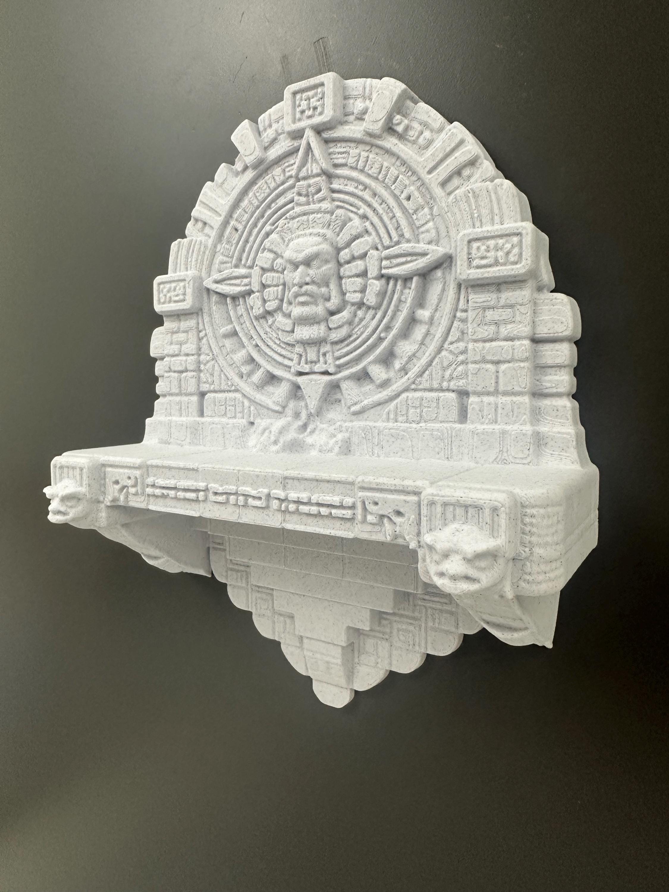 Ancient Aztec Temple Wall Shelf – Mayan Calendar Decor – Aztec Wall Art – Unique Display Shelf