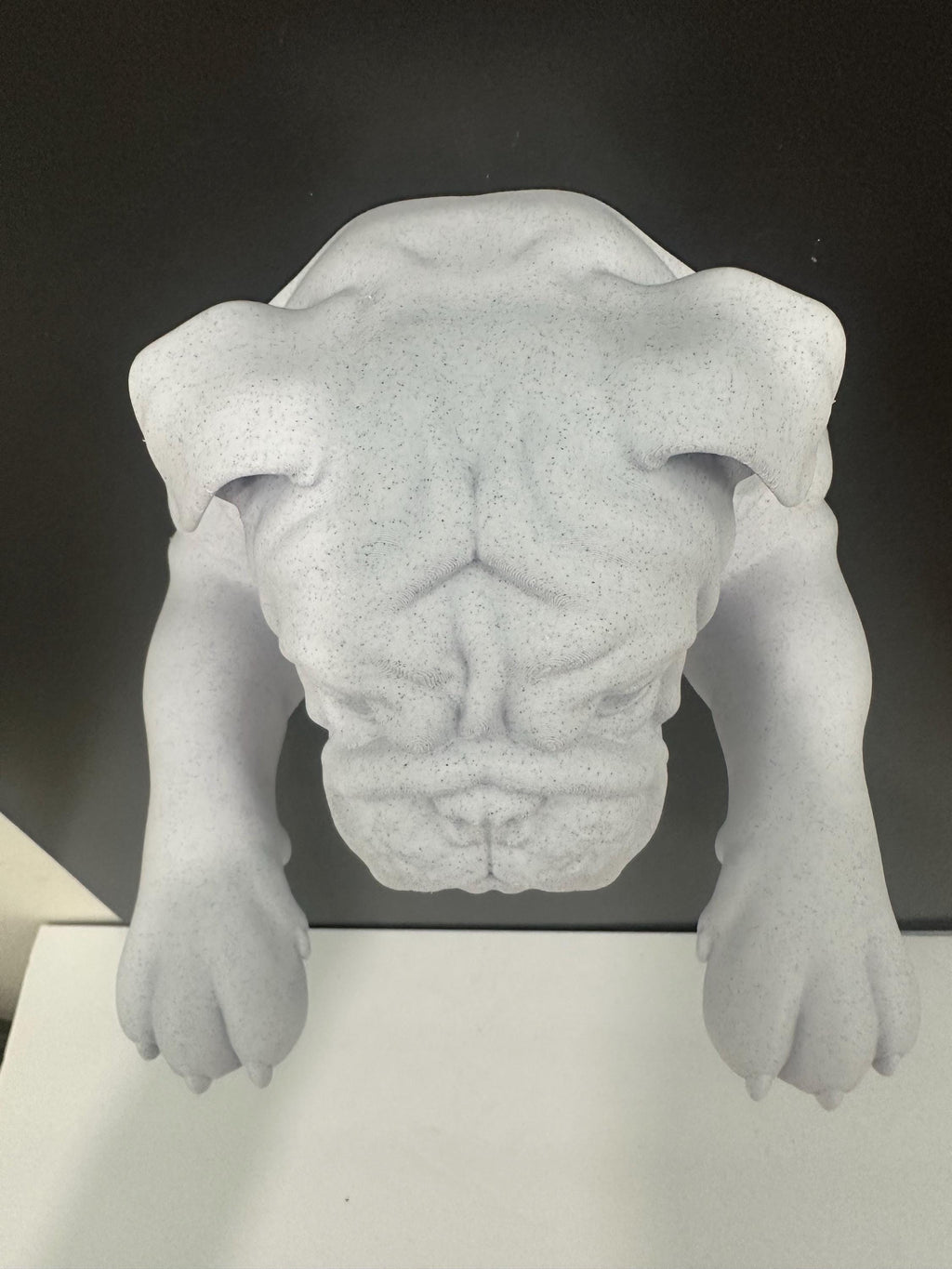 English Bulldog Hand Towel Holder Wall Mount - Dog Bathroom Decor - White Bulldog Wall Sculpture - Towel Rack - Bulldog Lover Gift