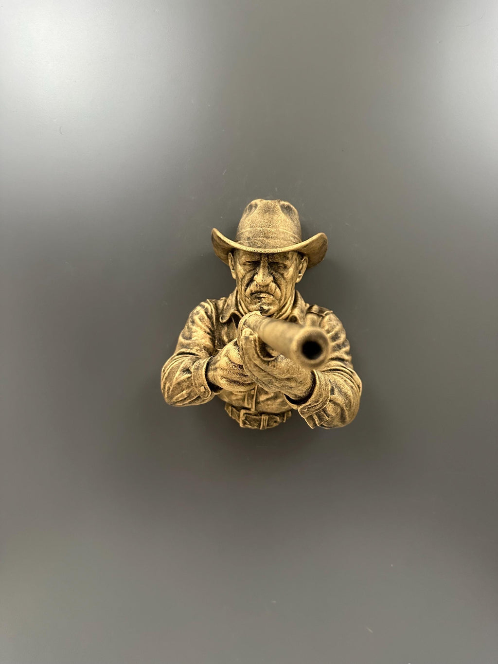 Western Cowboy Shotgun Hand Towel Holder - Rustic Wall Mounted Bathroom Decor - Cowboy Wall Sculpture - Man Cave Decor - Western Wall Art