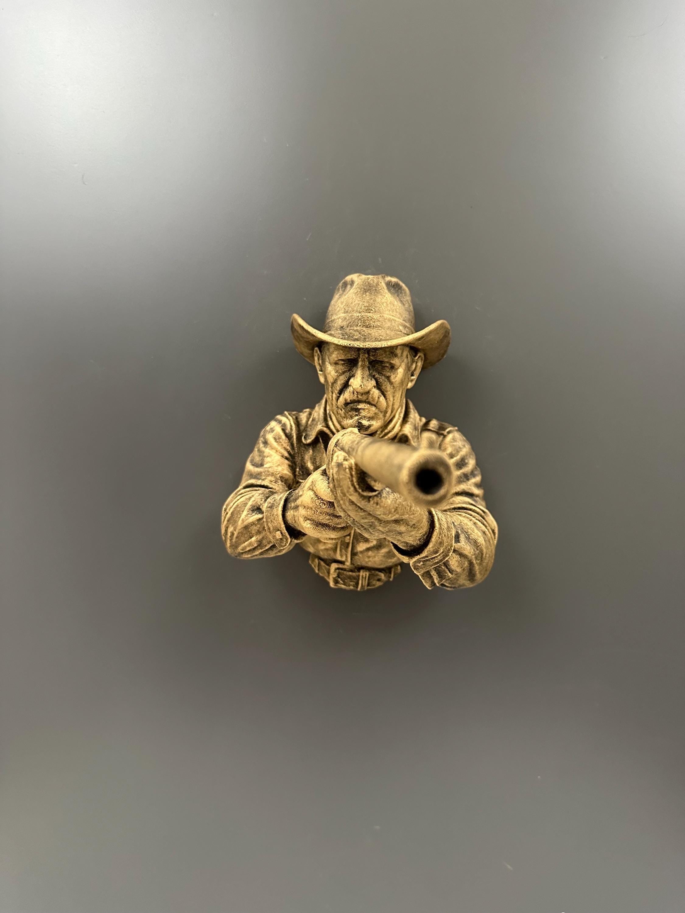 Western Cowboy Shotgun Hand Towel Holder - Rustic Wall Mounted Bathroom Decor - Cowboy Wall Sculpture - Man Cave Decor - Western Wall Art