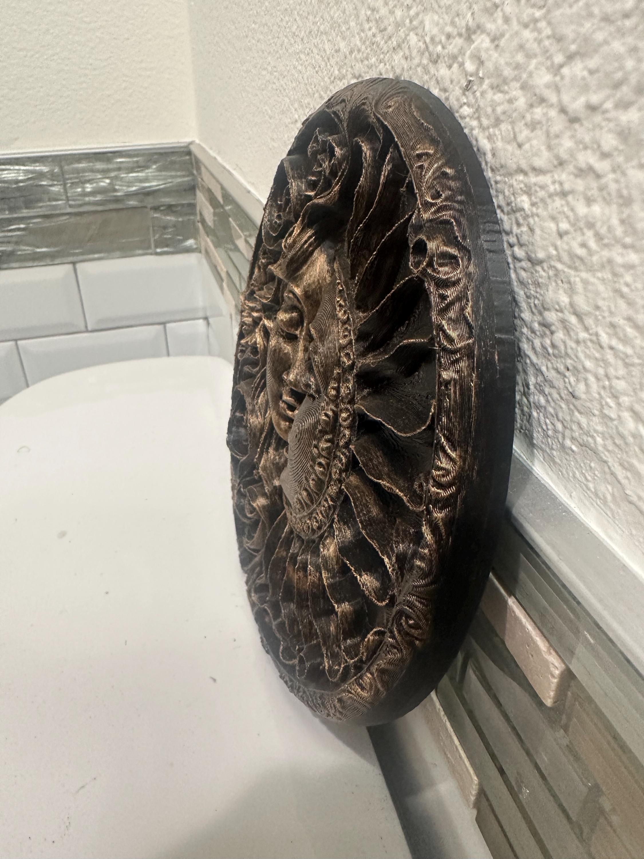 Sun and Moon 8” x 8” Zodiac Astrology Wall Plaque Art Sign 3d Relief Sculpture Home Decor Spiritual Celestial Boho Round