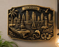 San Diego Skyline Wall Art - Handcrafted Relief Sculpture - Navy Carrier Ship Plaque - California Coastal Decor - Housewarming Gift