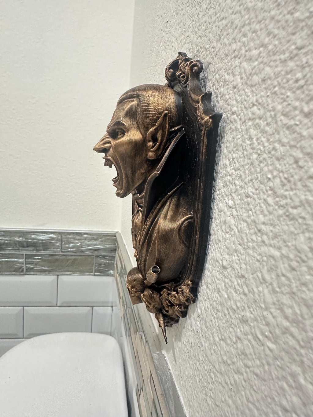 Gothic Vampire Head Wall Plaque