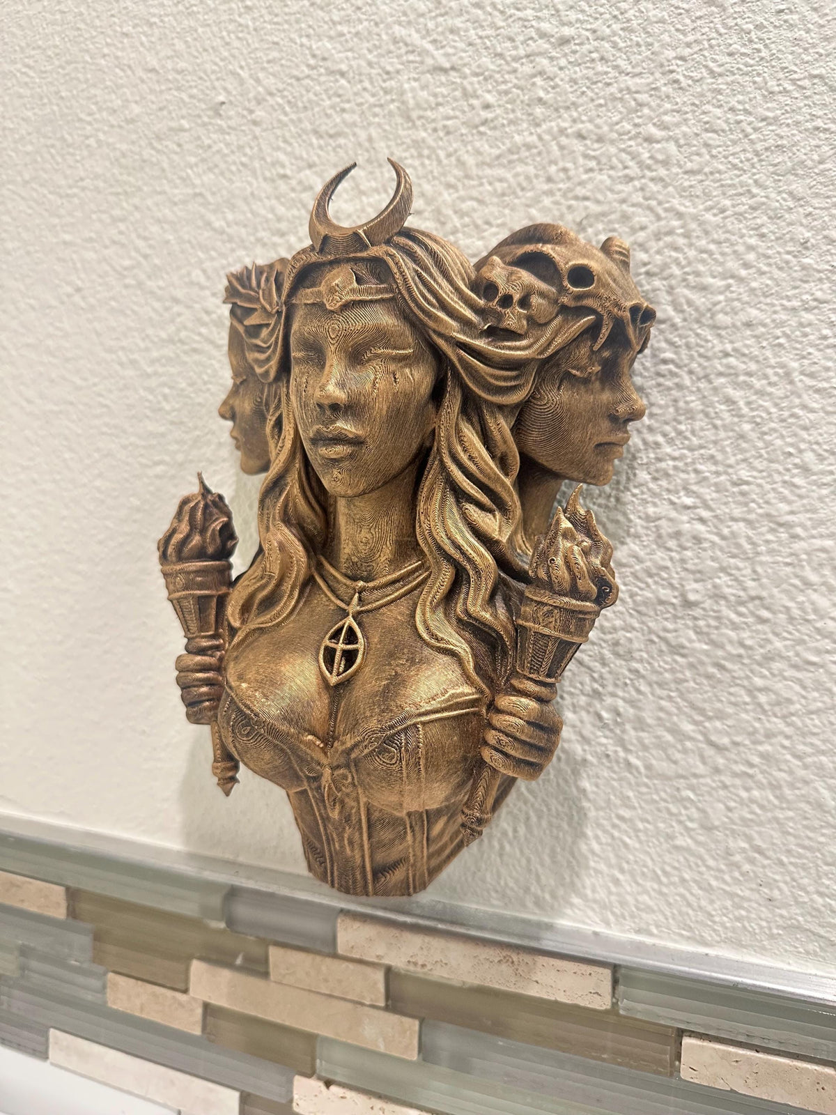 Triple Goddess Hecate Wall Sculpture