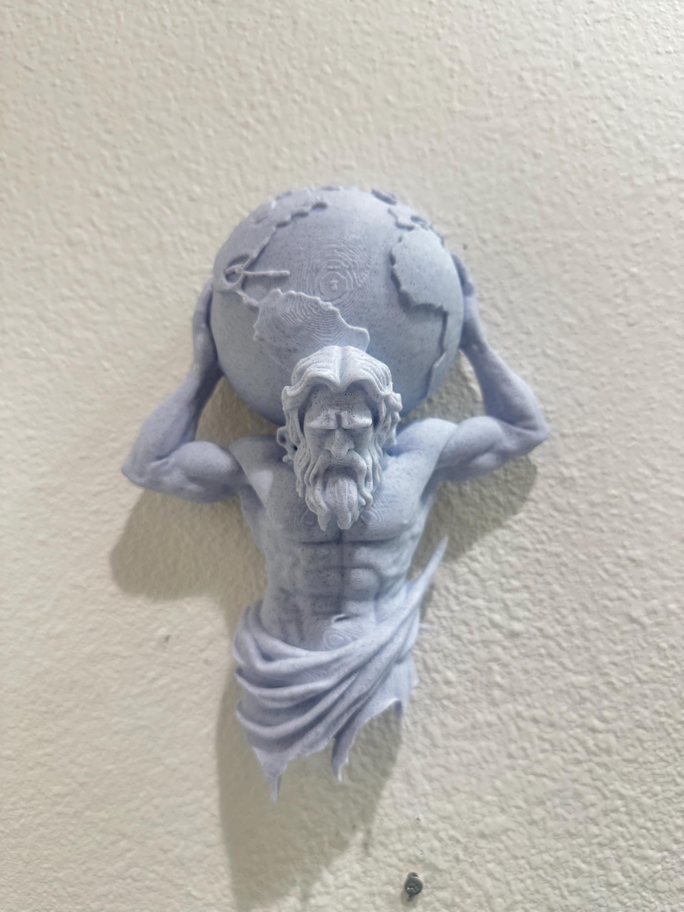 Atlas Wall Sculpture - Greek Titan Holding The World - Mythology Wall Art 9x7x3 - Greek Mythology Wall Mount Hanging