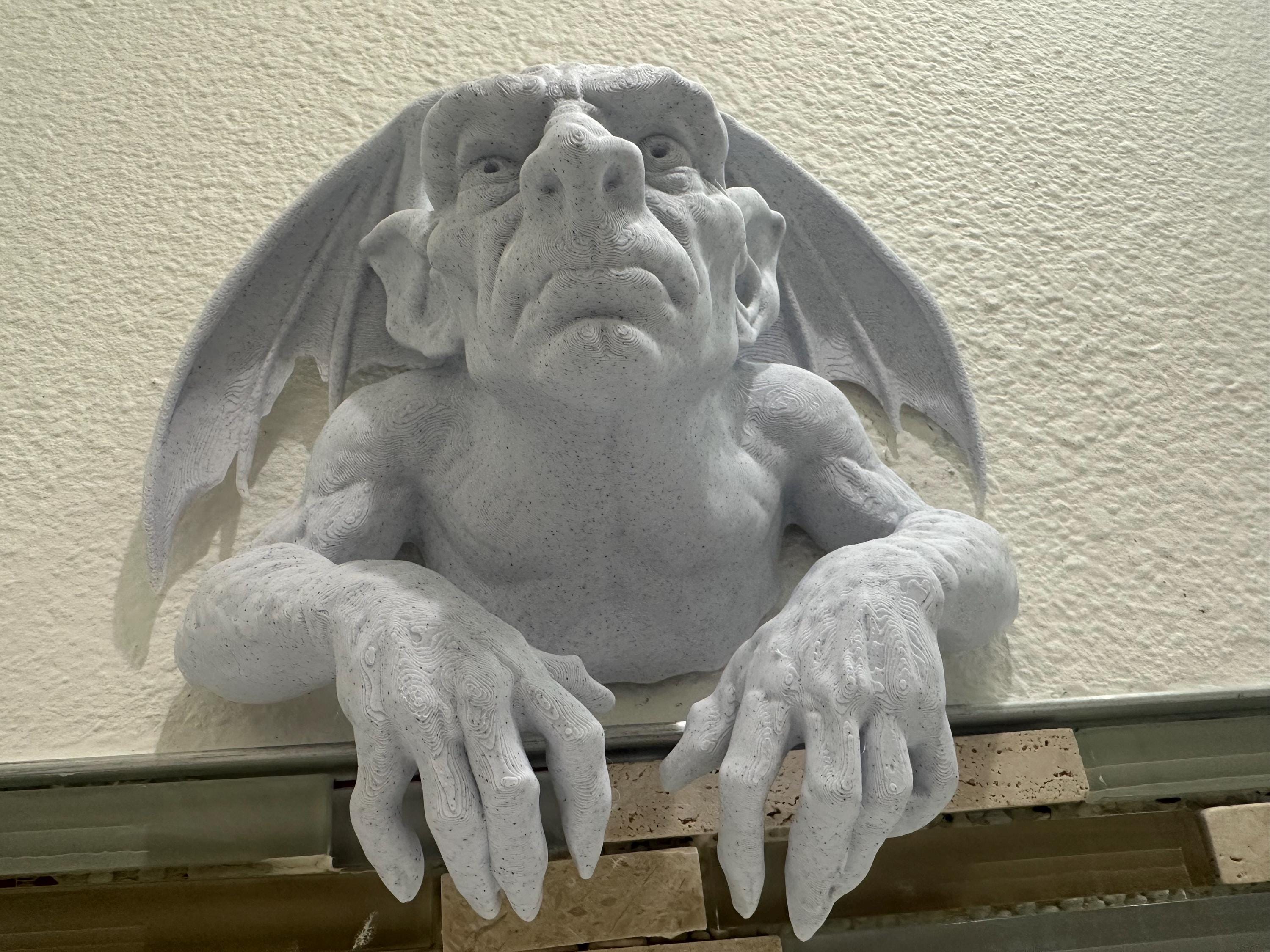 Gargoyle Wall Mount Hanging Sculpture 8x8x4 - Fantasty Creature Gothic Wall Home Decor Statue