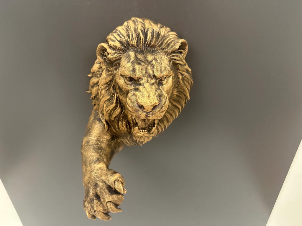 Roaring Lion Head Wall Sculpture