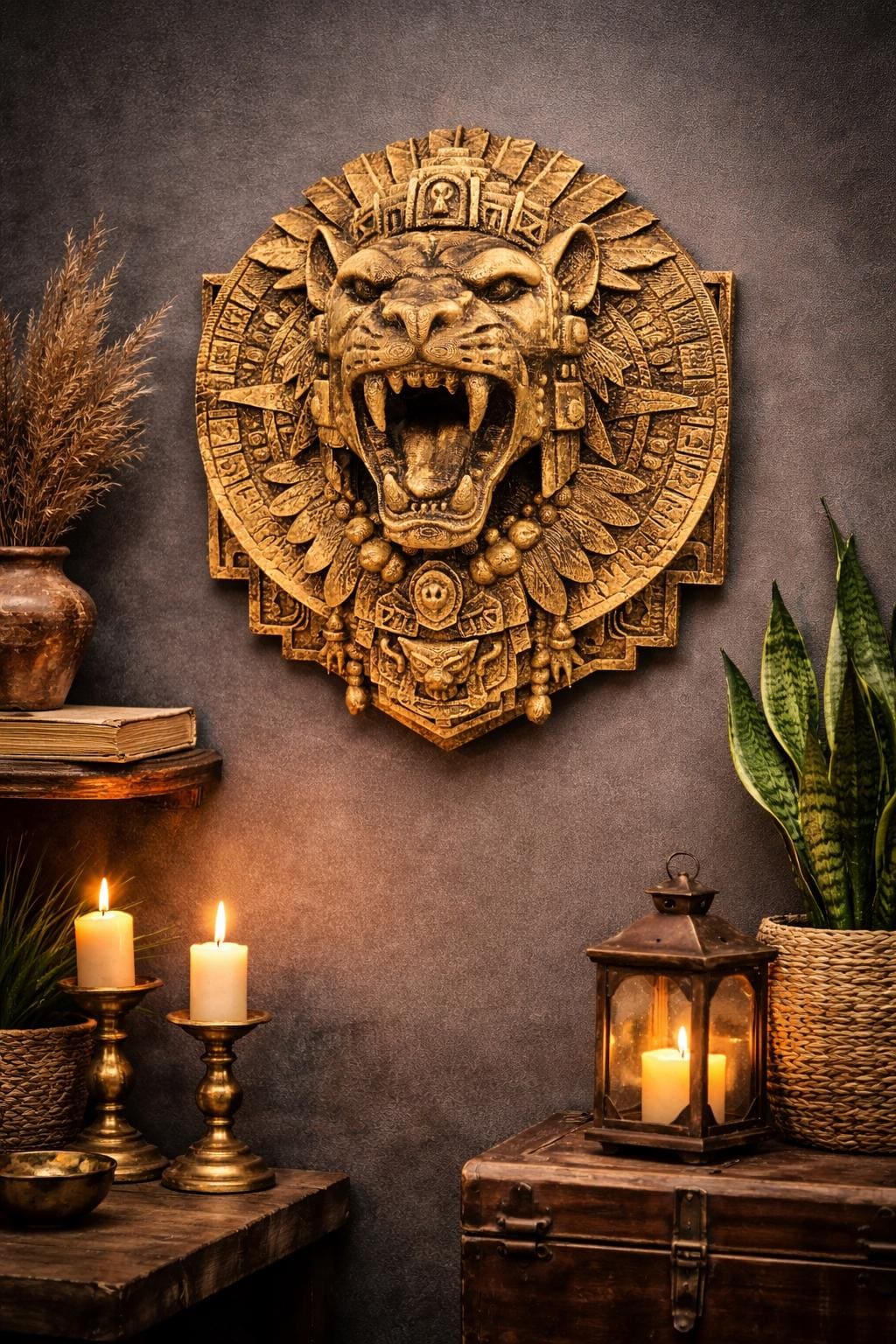 Aztec Jaguar Warrior Wall Mount