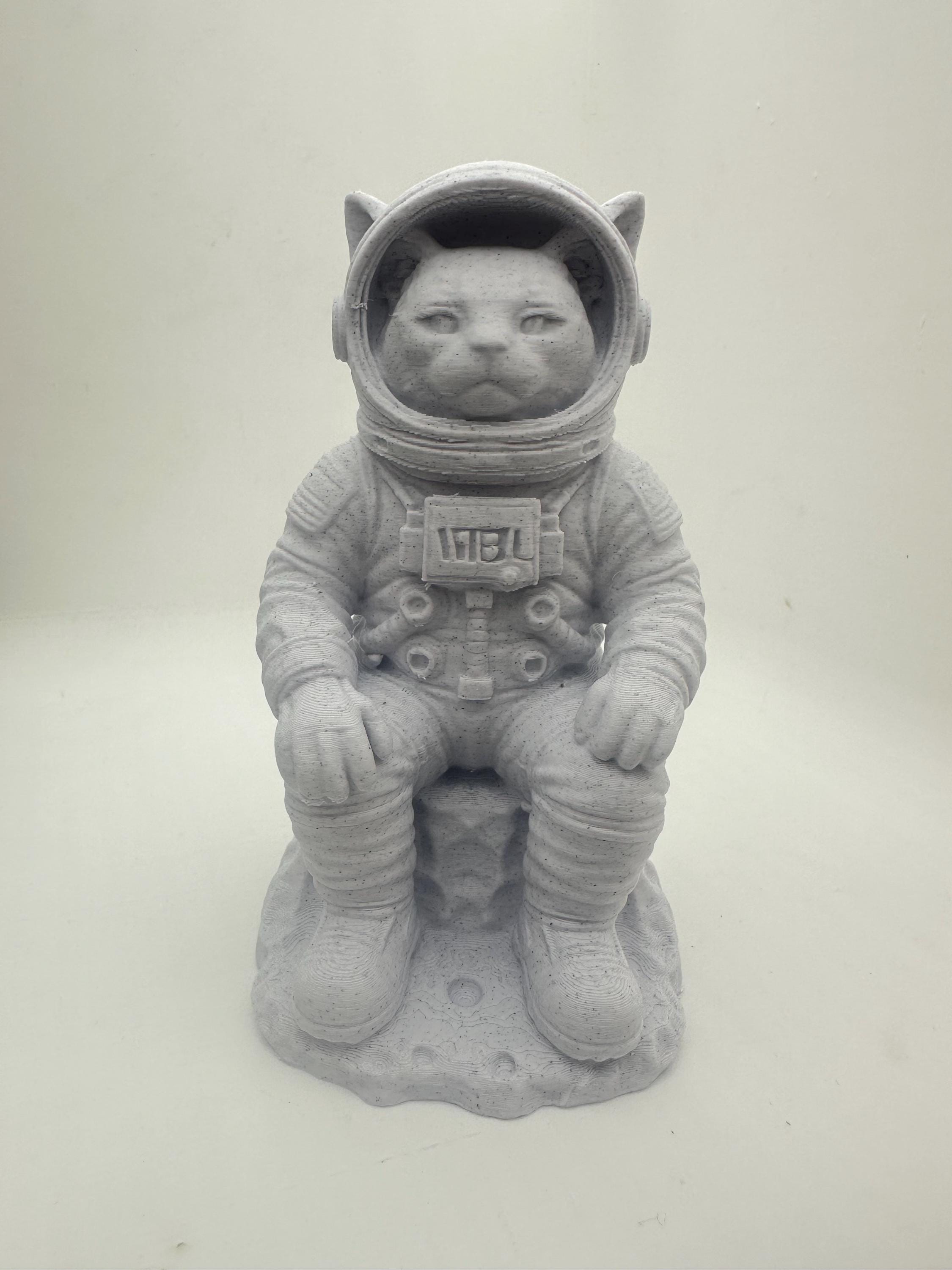 NASA Astronaut Space Cat Figurine 6” Cosmic Home Decor Statue - Quirky Cat Lover Gift