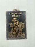 Flush Thy Toilet Gothic Bathroom Wall Art - Plague Doctor Bathroom Decor - Funny Medieval Wall Sculpture - Whimsigoth Dark Humor Decor 10x6