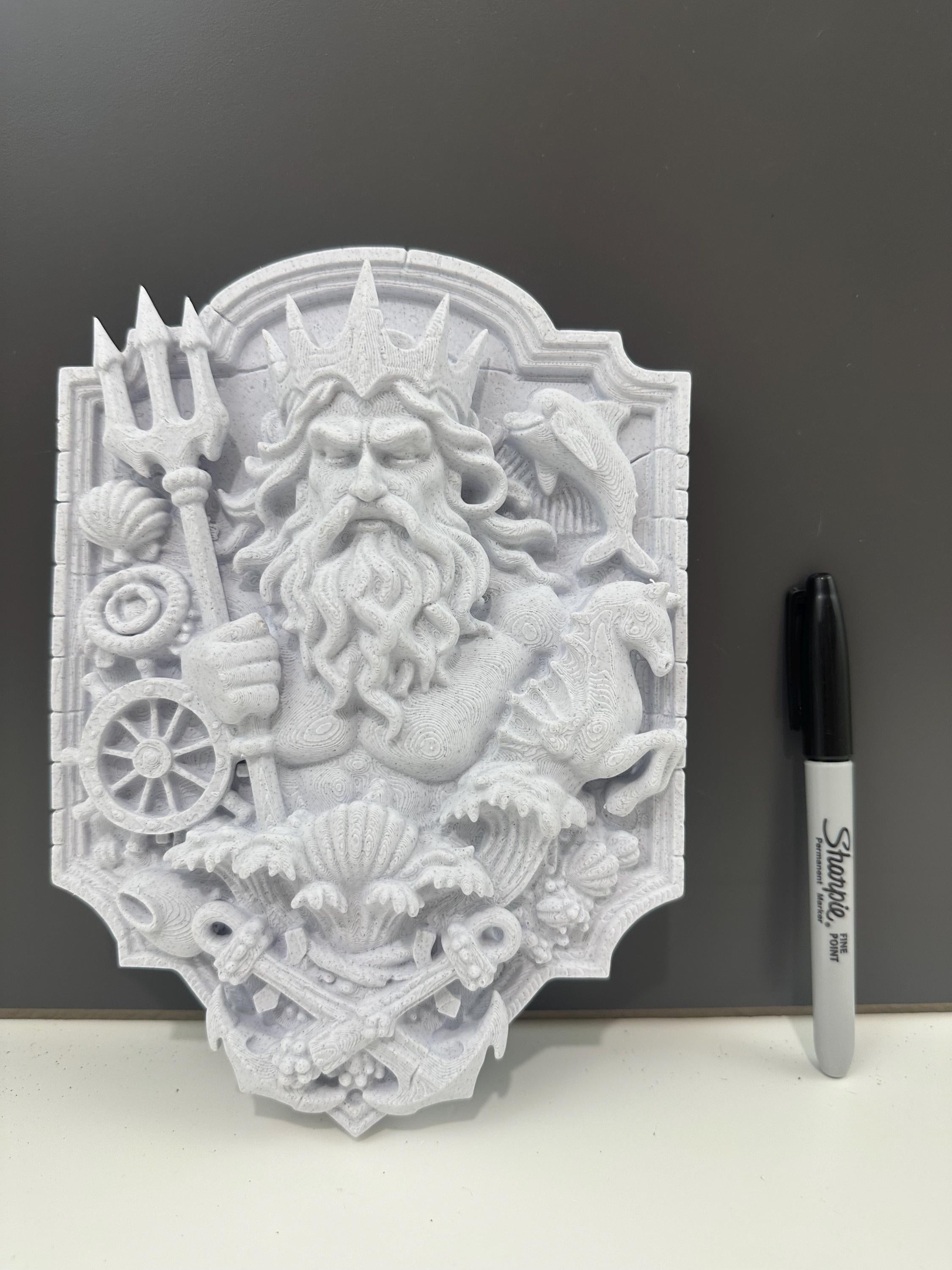 Poseidon Wall Plaque Ocean God Decor Nautical Wall Art Greek Mythology Sea King Sculpture Coastal Home Decor 9x6x2”